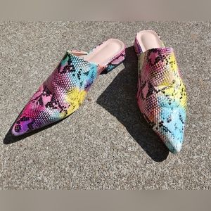 Shein Multicolored Mules / Slides - Size 8